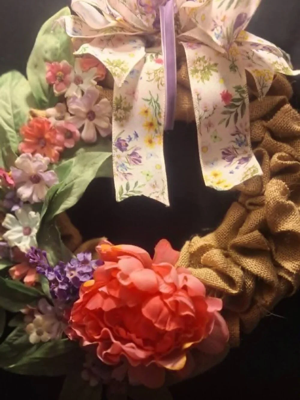 Handmade burlap wreath